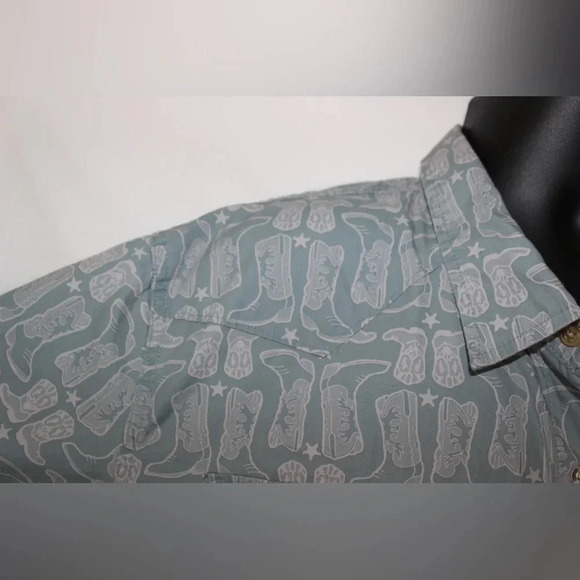 Men’s Wrangler Short Sleeve Pearl Snap Cowboy Boot Western Shirt Size XXL - Picture 7 of 13